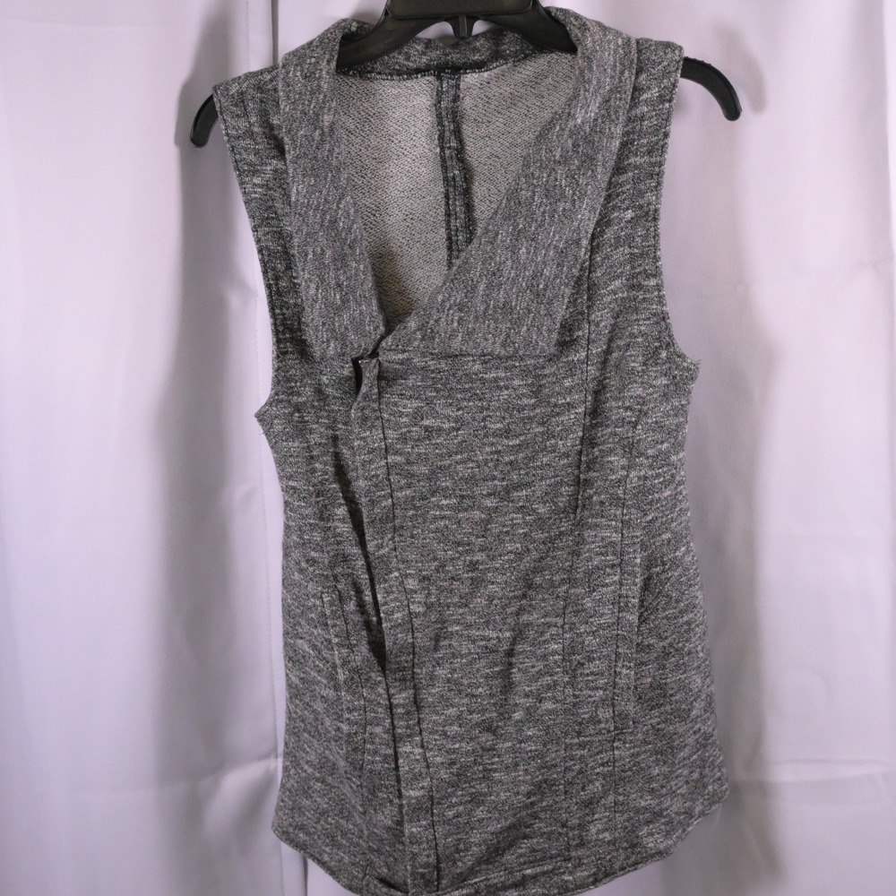 For Cynthia Gray Full Zip Sleeveless Crossover Sweater Vest‎ Women's Medium